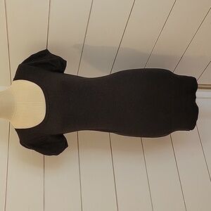 FRENCH CONNECTION size 6 deep grey fitted lightweight sweater midi dress